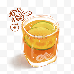 柠檬红茶图片_柠檬红茶水彩