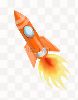航天火箭图片_橙色航天火箭
