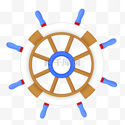 船舵矢量彩色图片_圆形仿真船舵