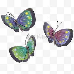 毛笔画彩色图片_彩色美丽的蝴蝶