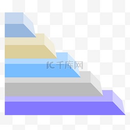 ppt模板国潮图片_台阶PPT元素插画