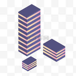 紫色创意纹理大厦元素