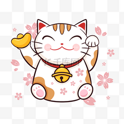日本传统插画图片_卡通装饰日本招财猫