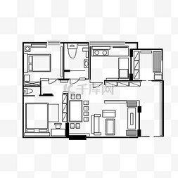 线型户型图图片_房地产户型图