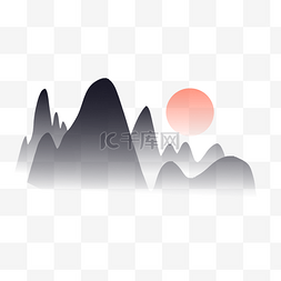 山水画背景图片_山水画背景