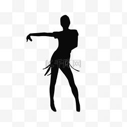 运动手绘黑白图片_舞蹈班芭蕾剪影矢量
