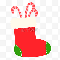 带补丁的袜子图片_圣诞袜子AI插画图
