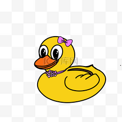 小花环装饰图片_一只可爱的黄色小母鸭