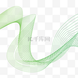 绿色背景几何图片_波浪线条绿色手绘