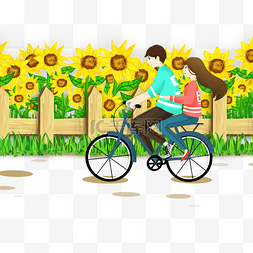 男孩骑自行车图片_男孩骑自行车驮着女孩