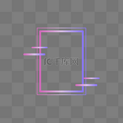 渐变红色紫色图片_矢量简单边框长方形紫色渐变红色