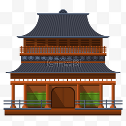 矢量寺庙图片_传统日本寺庙元素