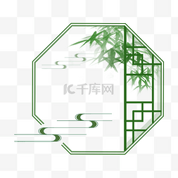 夏天纹理图片_绿色竹子中国风边框