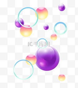 彩色漂浮球体