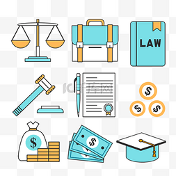 法律公平图片_手绘法律law宪法元素