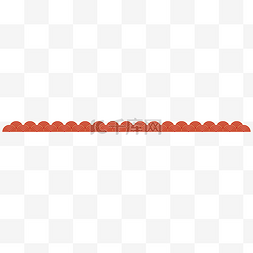 底边花纹图片_中式极简祥云红金分割线
