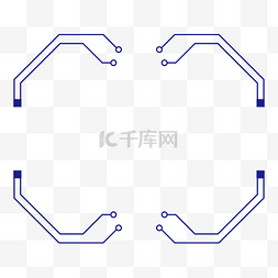 蓝色简洁矢量图片_创意科技蓝色边框