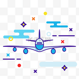 扁平交通工具飞机小图标