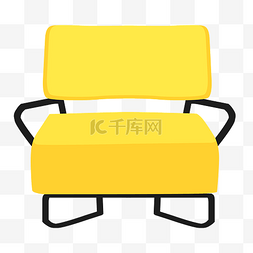 黄色软垫椅子插画