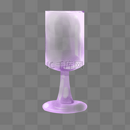 玻璃酒杯插画图片_紫色玻璃酒杯插画