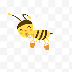 勤劳小蜜蜂图片_卡通蜜蜂PNG下载