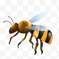 黄色飞翔的蜜蜂图片_挥动翅膀的小蜜蜂
