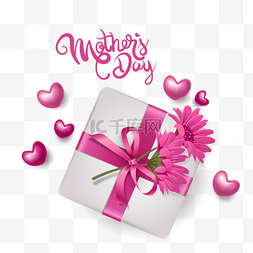 母亲节丝带图片_母亲节浪漫粉色立体蝴蝶结礼盒