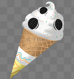 雪糕白色图片_奥利奥奶油冰淇淋