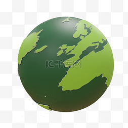 球体绿色图片_绿色装饰地球C4D