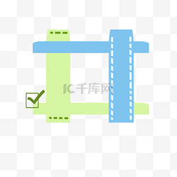 方形勾图片_标题栏商务对勾PPT装饰