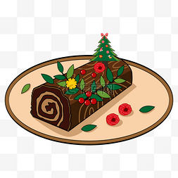 圣诞风格的蛋糕yule log cake