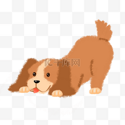小猫卡通动物背景图片_免扣卡通黄色小狗