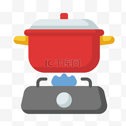 红色锅灶设备