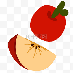 两个卡通的苹果水果