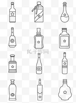 钟表各种各样图片_酒瓶图标集合
