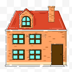 红黄色房屋插画