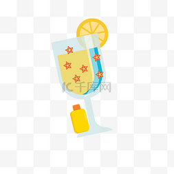 卡通柠檬柠檬图片_夏季饮品装饰图案