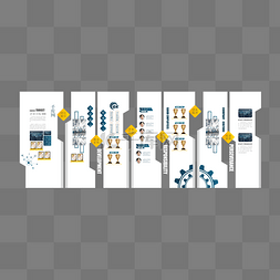 科技文化墙图片_企业公司荣誉墙菱形多边形蓝色白