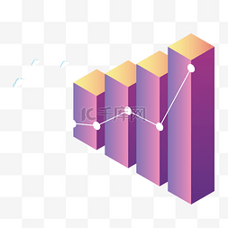 扁平化数据插画图片_紫色立体创意数据分析元素