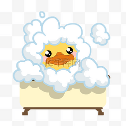 黄小鸭子图片_浴缸洗澡小鸭子