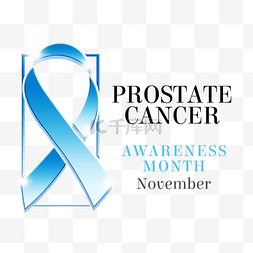 prostate cancer蓝色丝带渐变