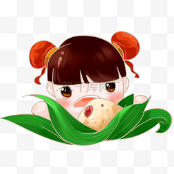 丸子图片_端午节习俗可爱的小女孩吃粽子