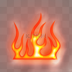 烟雾火焰图片_红色写实燃烧火焰效果元素