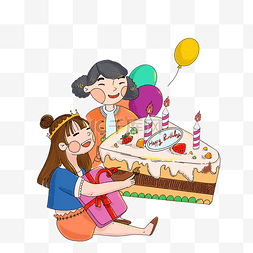 人物生日蛋糕图片_小女孩过生日免抠图