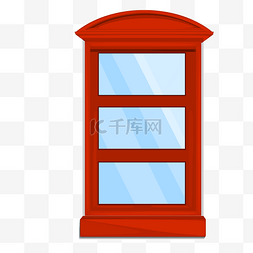 红色欧式窗户