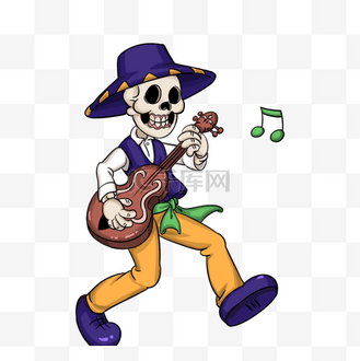 亡灵节卡通骨头人