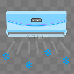 空调风向右图片_蓝色挂式空调