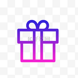 礼包盒素材下载图片_紫色扁平渐变美食娱乐APP图标线性