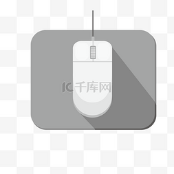 电脑科技产品图片_一个白色鼠标插画