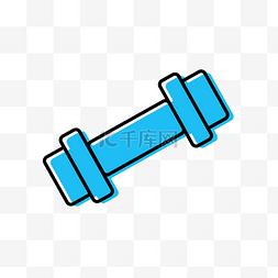 运动器材icon图片_蓝色健身哑铃器材图标
